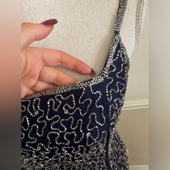 90s Vintage Lawrence Kazar Floor Length Beaded Gown - Picture 7 of 11